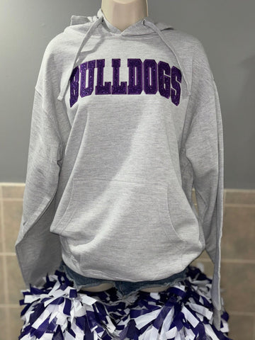 Classic Bulldogs Embroidered Glitter Hoodie