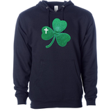 Embroidered Sparkle Shamrock with Cross