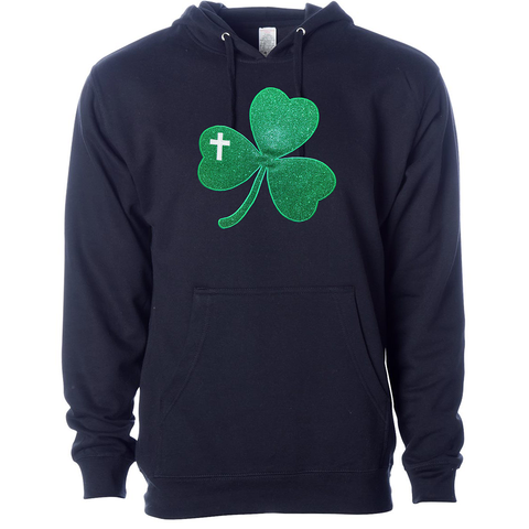 Embroidered Sparkle Shamrock with Cross