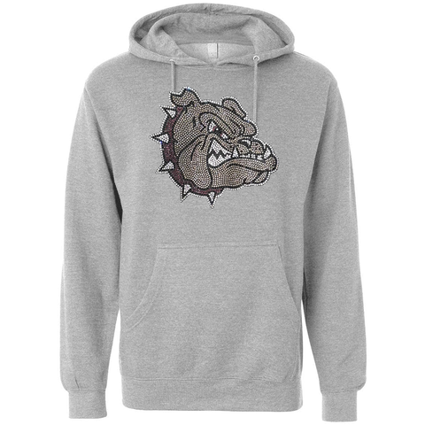Rhinestone Bulldog Head Hoodie