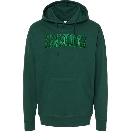 Classic Shamrocks Embroidered Glitter Hoodie