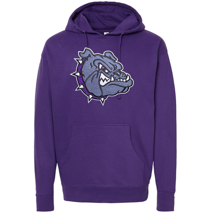 Embroidered Glitter Bulldog Head Hoodie