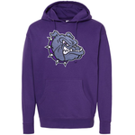 Embroidered Sparkle Bulldog Head Hoodie