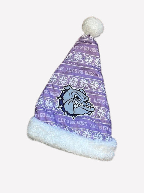 Bulldog Santa Hat