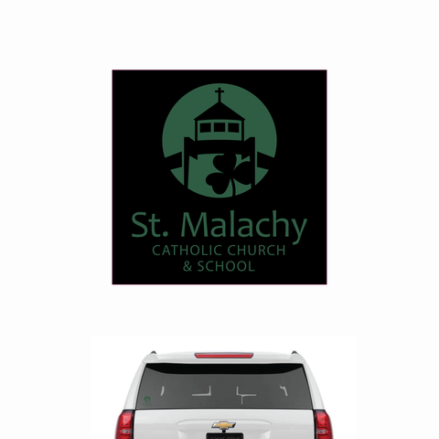 St. Malachy 4x4 Green Decal