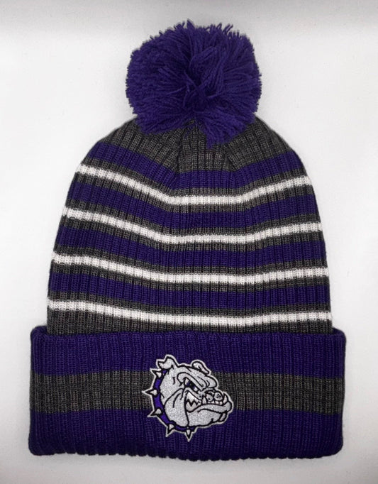 Bulldog Striped Beanies