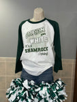Green & White Shamrocks Raglan Tee