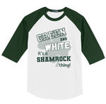 Green & White Shamrocks Raglan Tee