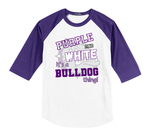 Purple & White Bulldogs Raglan Tee