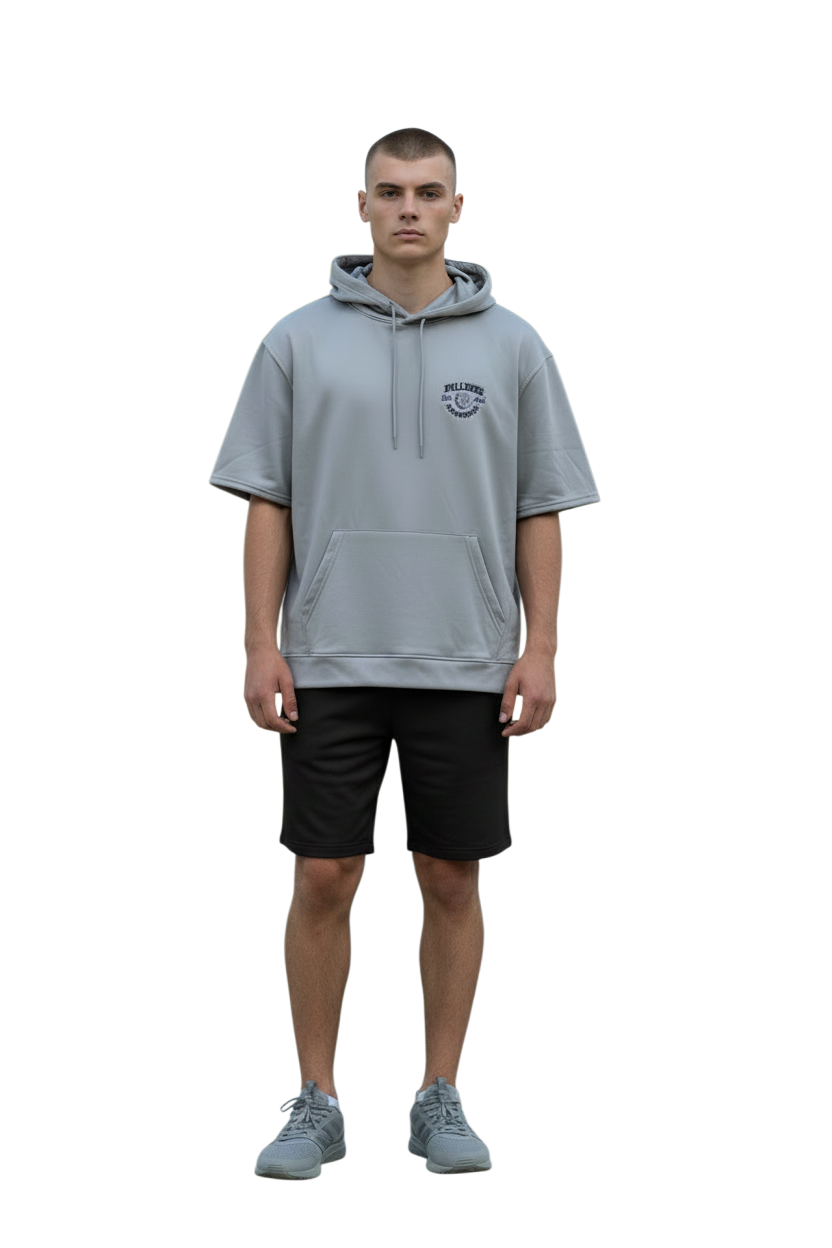 Unisex Fleece Short Sleeve Hooded Pullover