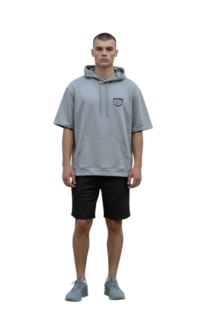 Unisex Fleece Short Sleeve Hooded Pullover