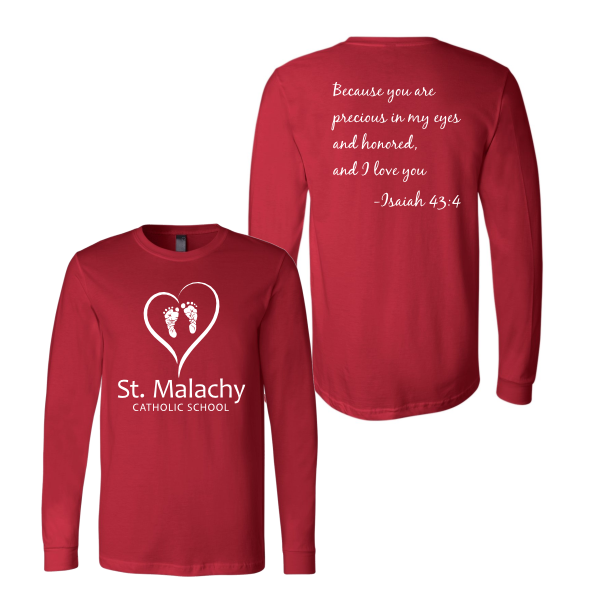 St. Malachy Pro-Life Long Sleeve Adult/Youth - Rose Promos