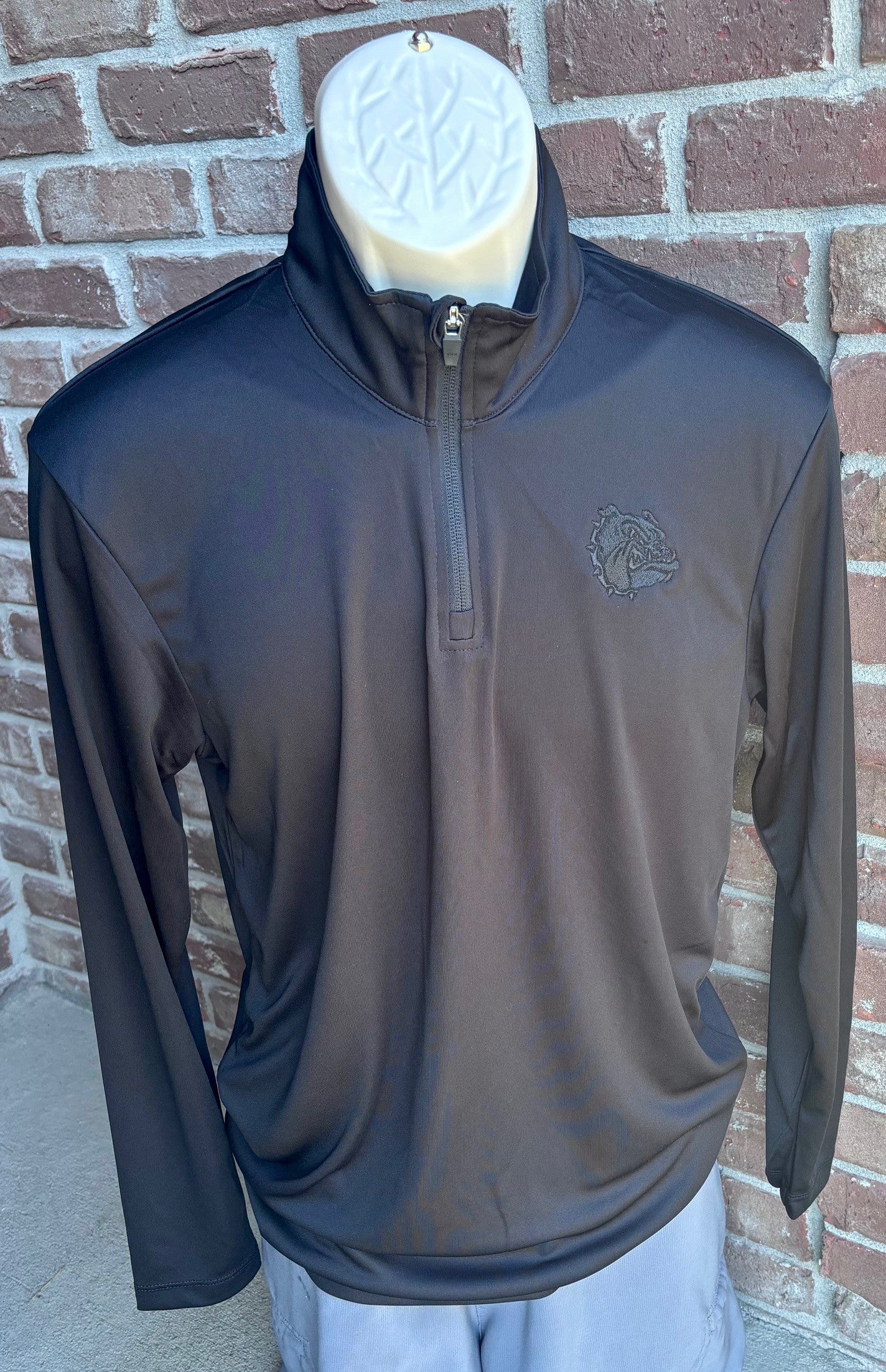 Black Tonal Bulldog 1/4 Zip