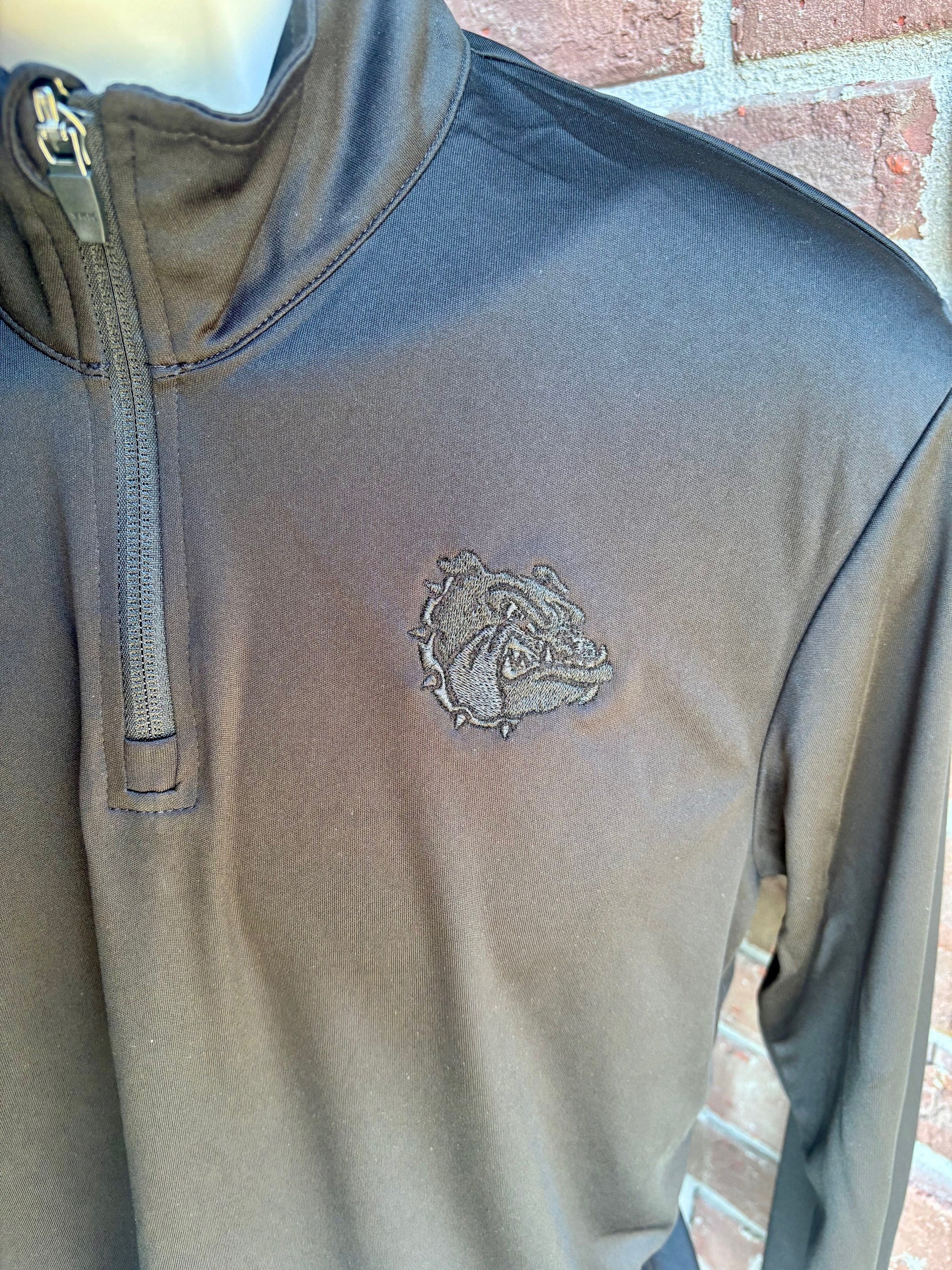 Black Tonal Bulldog 1/4 Zip