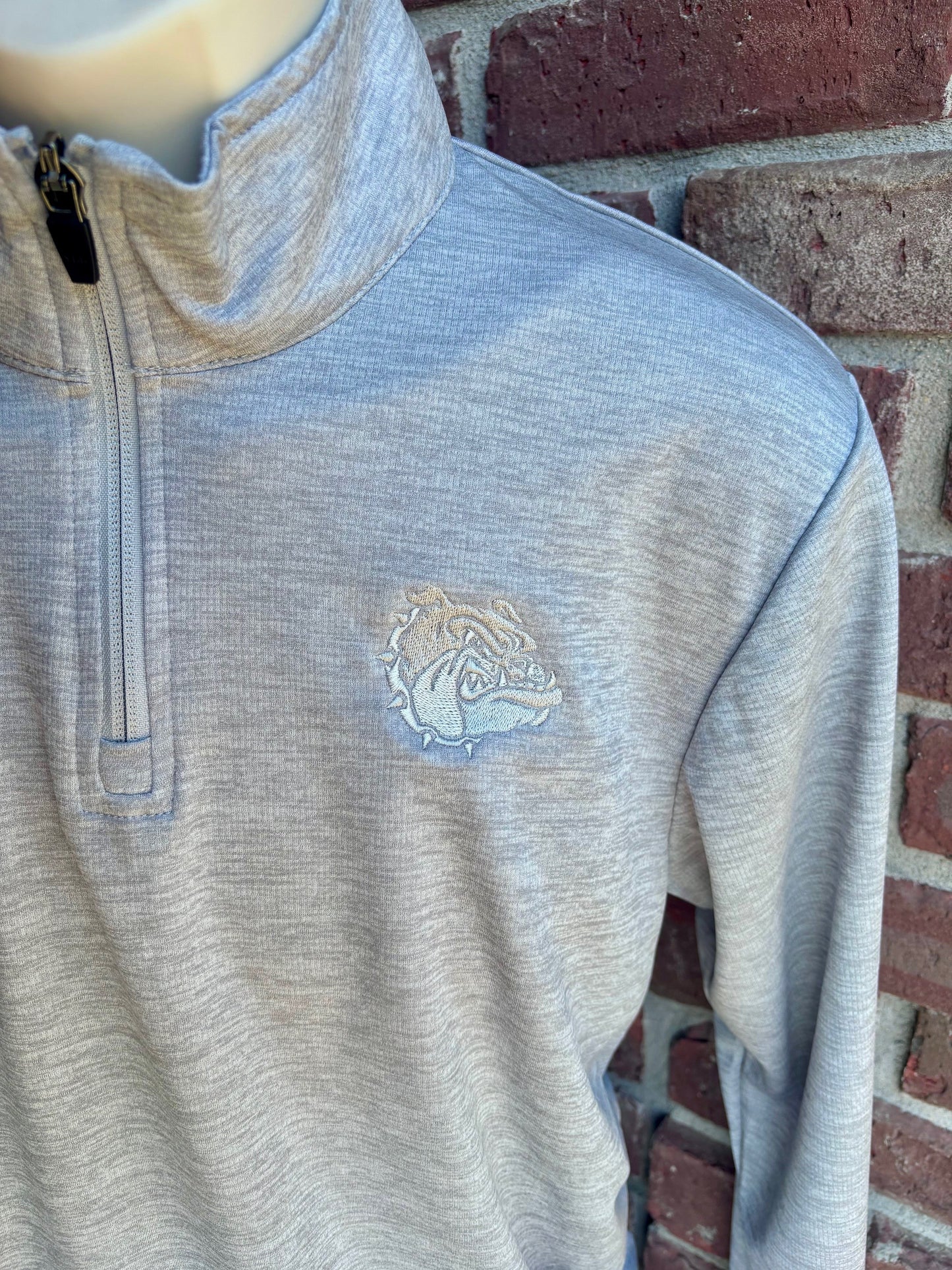Grey Tonal Bulldog 1/4 Zip