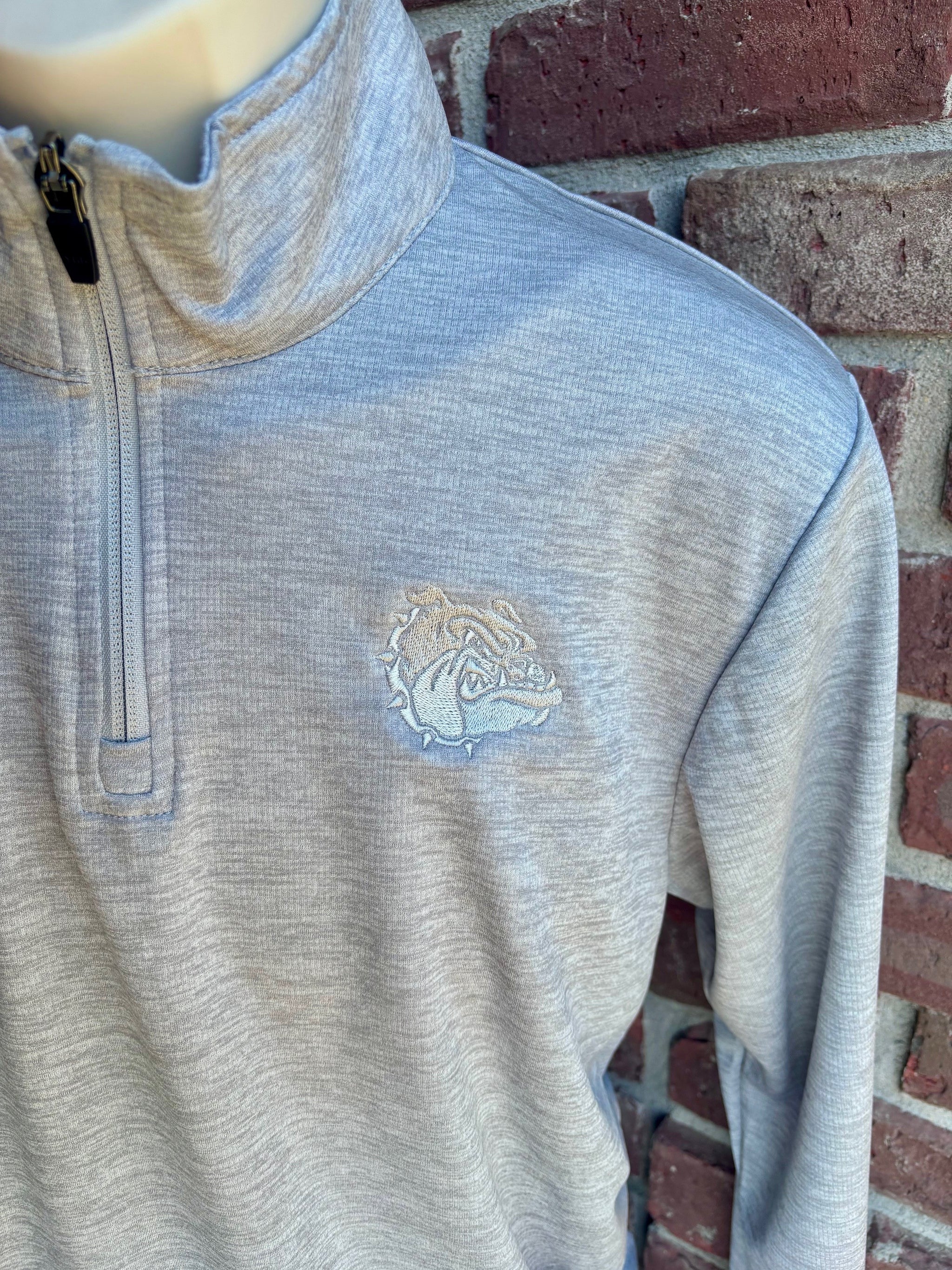 Grey Tonal Bulldog 1/4 Zip