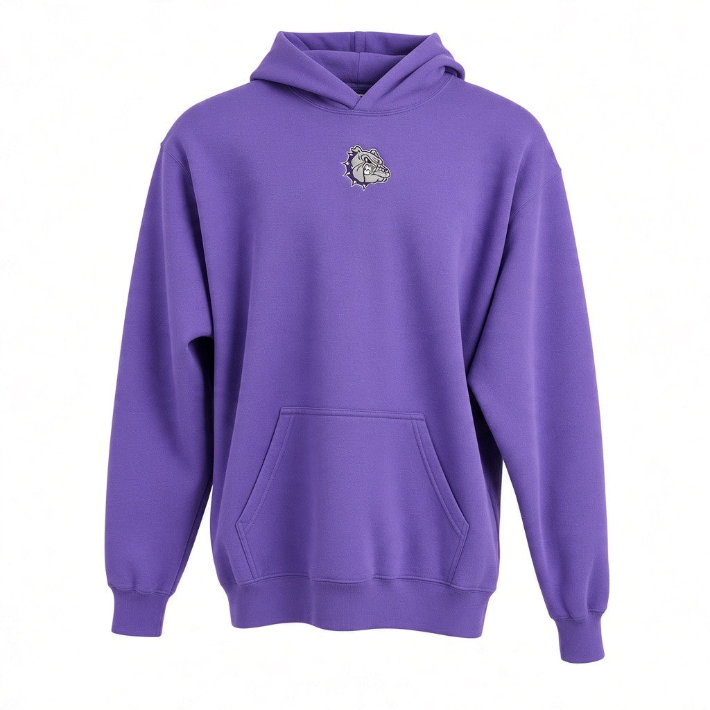 Youth Embroidered Bulldog Fleece Hoodie