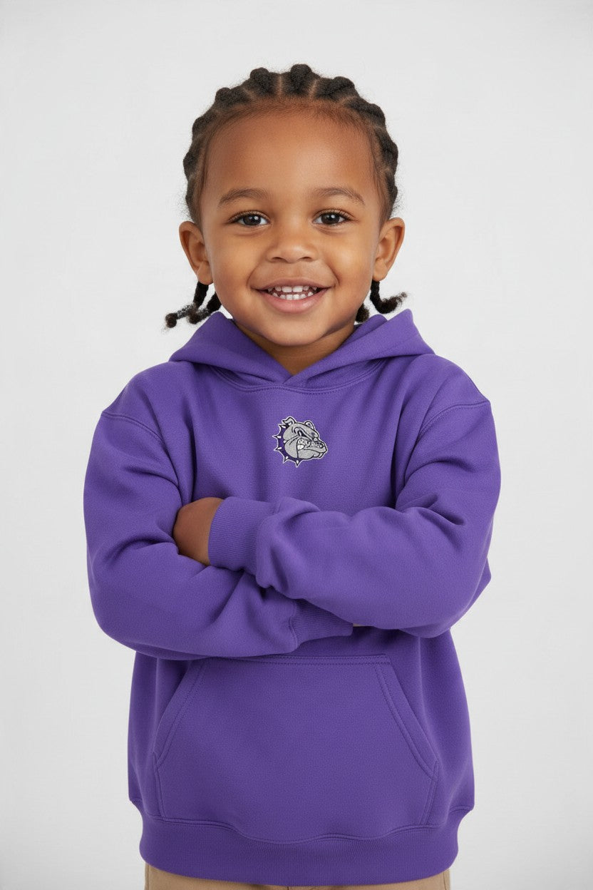 Youth Embroidered Bulldog Fleece Hoodie