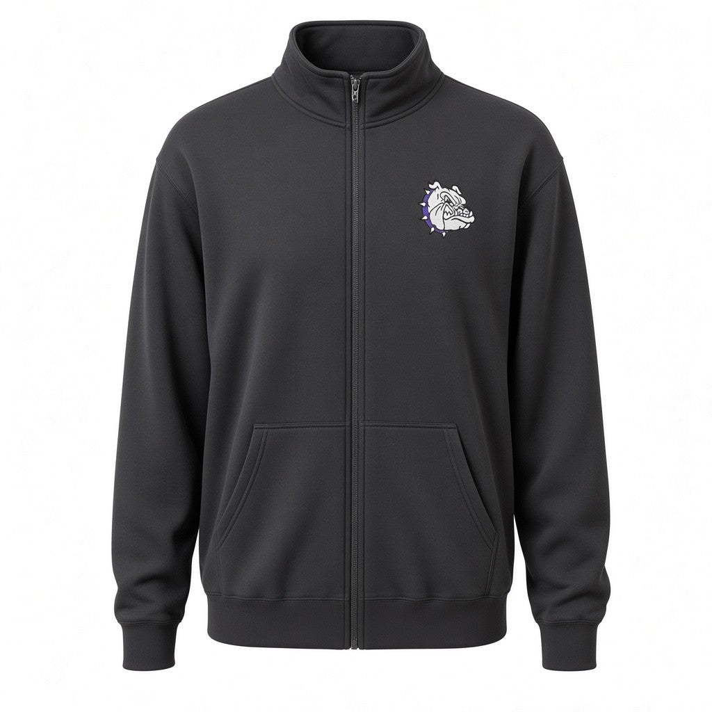 Embroidered Bulldog Full-Zip Sweatshirt