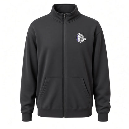 Embroidered Bulldog Full-Zip Sweatshirt