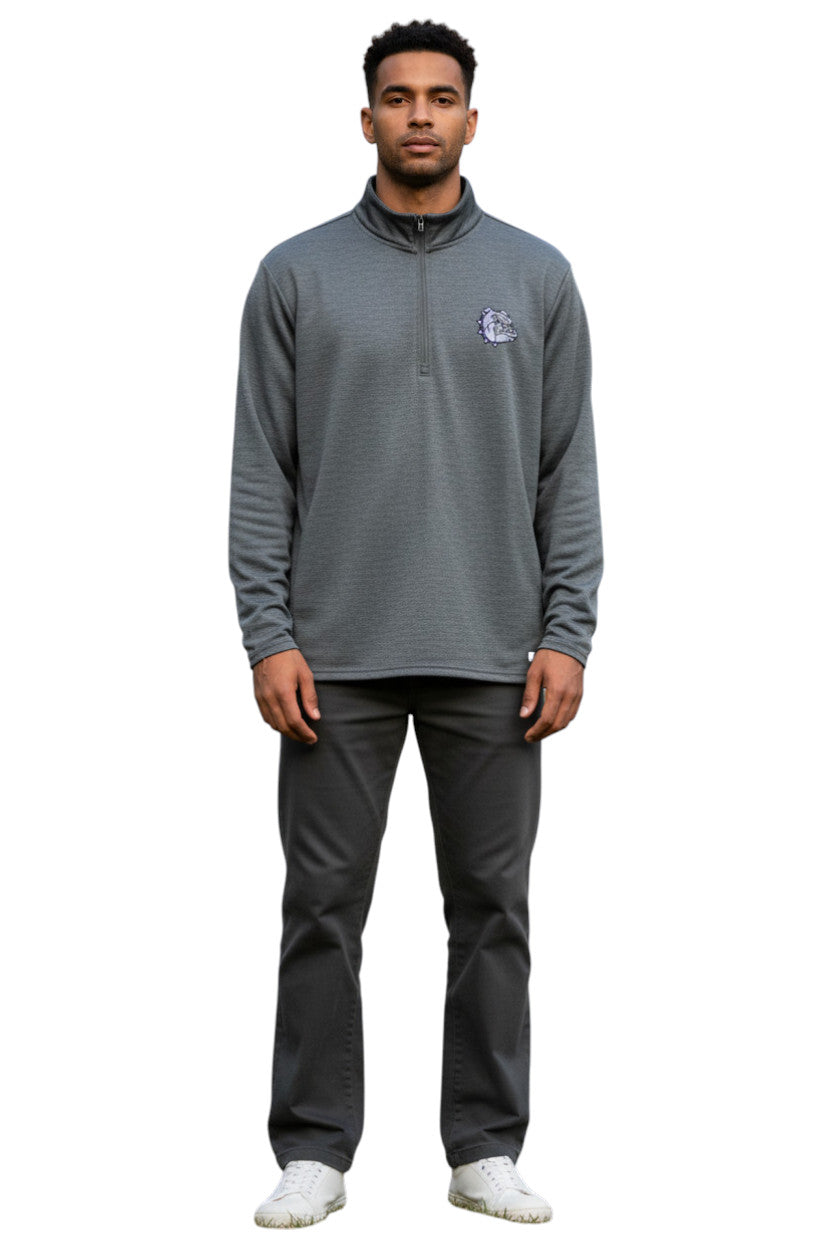 Men's Embroidered Bulldogs Quarter-Zip Pullover