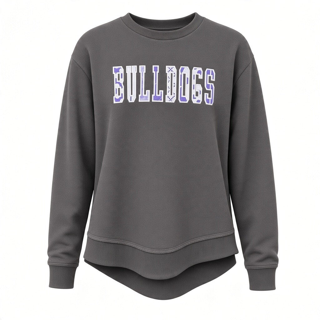 Patchwork Bulldogs Crewneck Sweatshirt